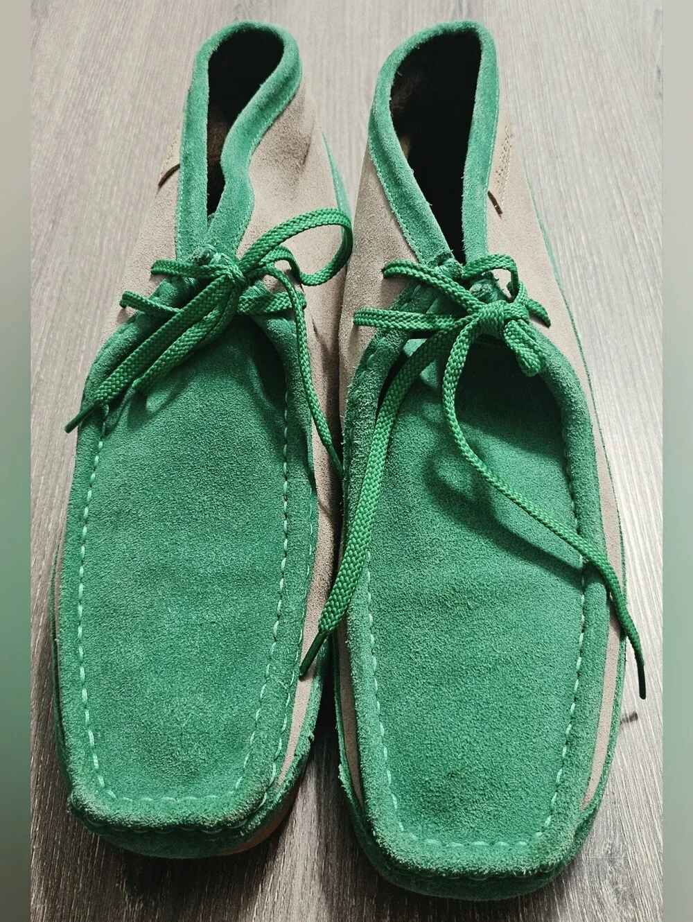 Mens British Collection Walkers New Castle 2 Suede Combo Green/Beige size 10.5